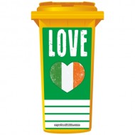 Love Ireland Heart Wheelie Bin Sticker Panel